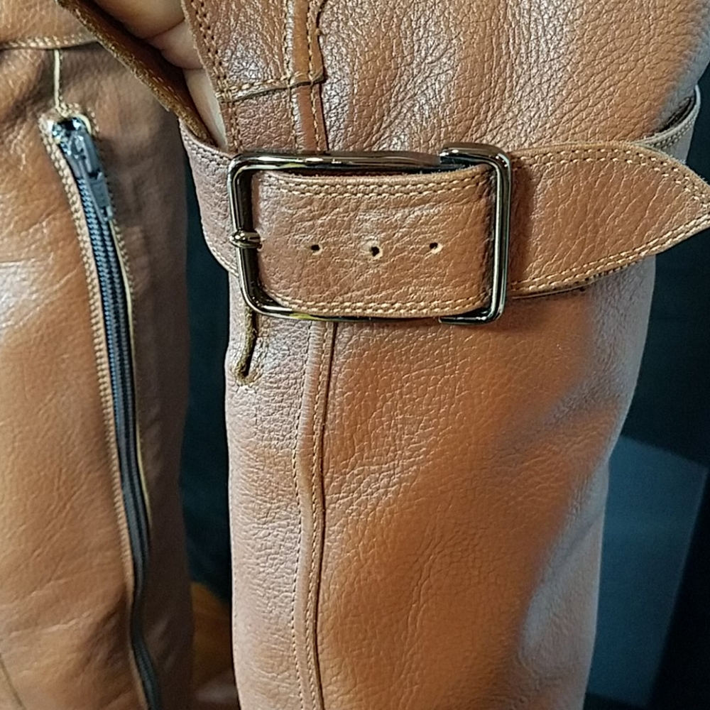 Le Pepe Buckle Top Tall Leather Boots - Picture 4 of 12